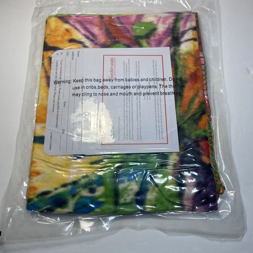 Easterseals Tie Dye Fleece Blanket NIP Lap Throw Multicolor New Sealed Unknown